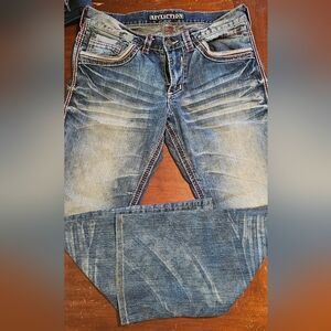 Sz 34 Affliction Men's Distressed Blue Jeans